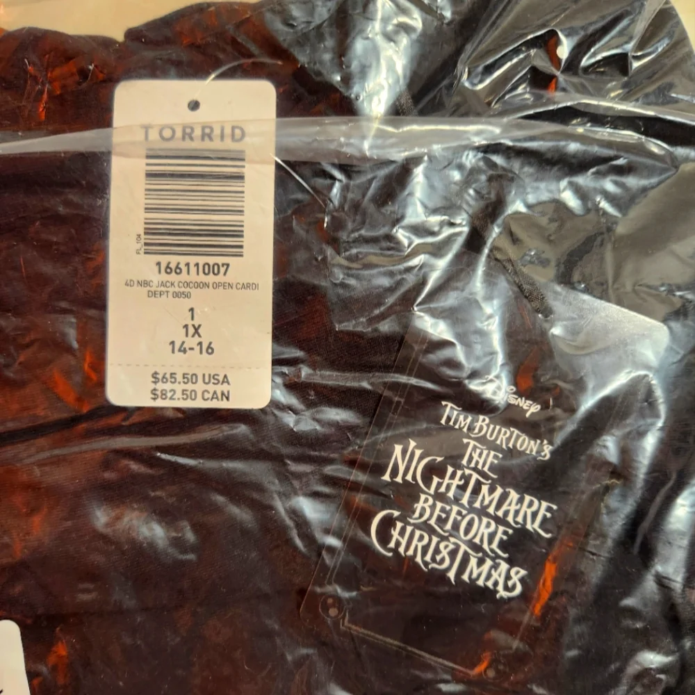 NWT TORRID DISNEY NIGHTMARE BEFORE CHRISTMAS JACK SKELLINGTON CARDIGAN HALLOWEEN - Picture 4 of 10